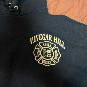 Navy blue hoodie, authentic FDNY size XL